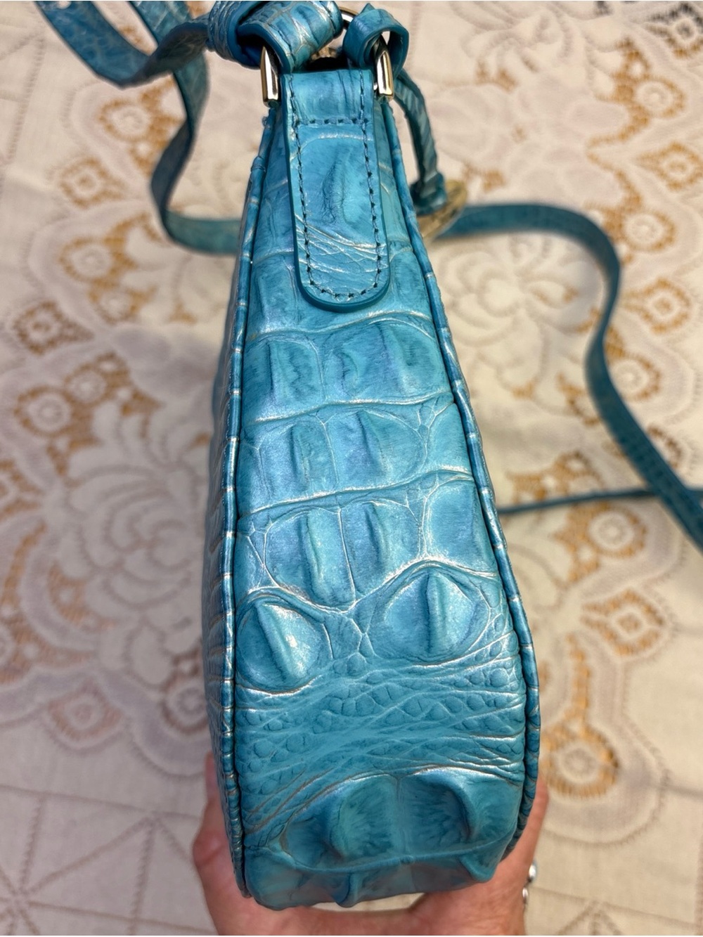 Brahmin Shayna Mermaid Green Melbourne Croc Embossed Leather - Picture 9 of 15